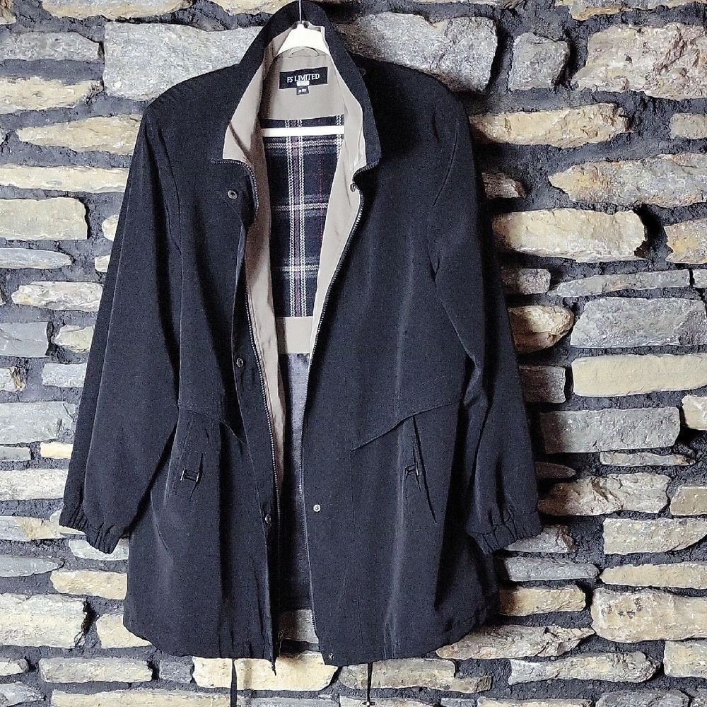 FS Limited Black Utility Jacket with Plaid Lining Size XL
